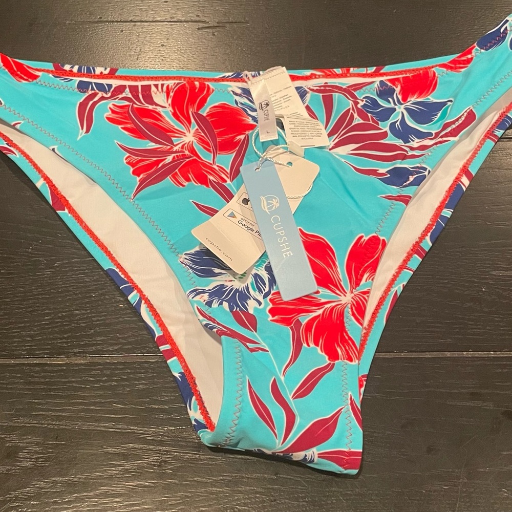 Cupshe Red and Blue Floral Bottoms ONLY